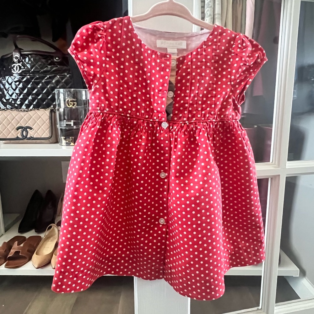 Burberry Red Polka Dot Kids Dress